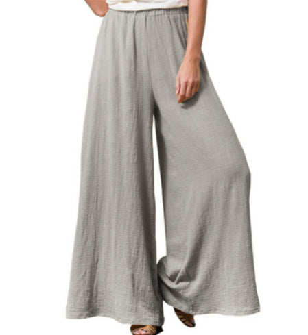 Pantalon Large Décontracté en Coton et Lin – Coupe Oversize