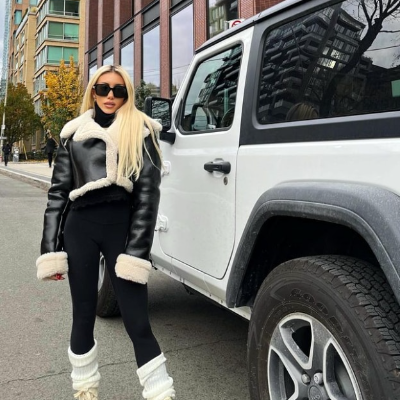 Blouson bombardier court effet cuir doublé – Chic & cosy