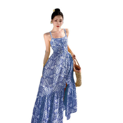 Robe d'Été de Vacances Cintrée à la Taille – Style Plage