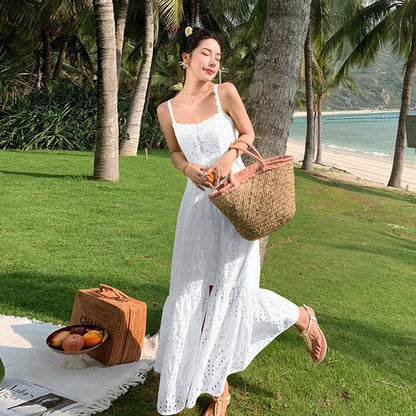 Robe d'Été de Vacances Cintrée à la Taille – Style Plage