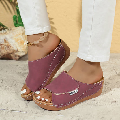 Mules Ultra-Confort en Cuir – Talon Compensé