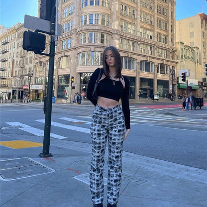 Pantalon Taille Haute Imprimé Œil – Audace Urbaine